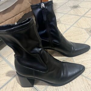 Zara Sleek Black Heeled Boots